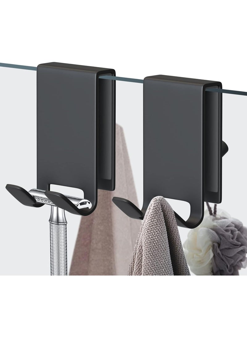 فتحات باب الاستحمام ، 2 حزم منشفة الاستحمام الثلاثية ، لأبواب الزجاج غير الإطار في الحمام ، لأبواب الاستحمام الفولاذ المقاوم للصدأ ، لأغطية المناشف ، وشاحن الحلاقة ، شاحن المطاط الاستحمام - Image 1