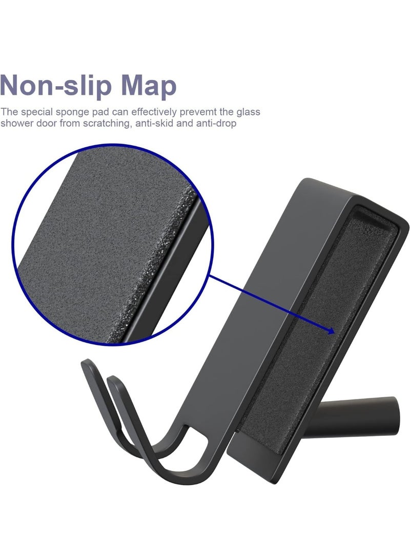 فتحات باب الاستحمام ، 2 حزم منشفة الاستحمام الثلاثية ، لأبواب الزجاج غير الإطار في الحمام ، لأبواب الاستحمام الفولاذ المقاوم للصدأ ، لأغطية المناشف ، وشاحن الحلاقة ، شاحن المطاط الاستحمام - Image 5