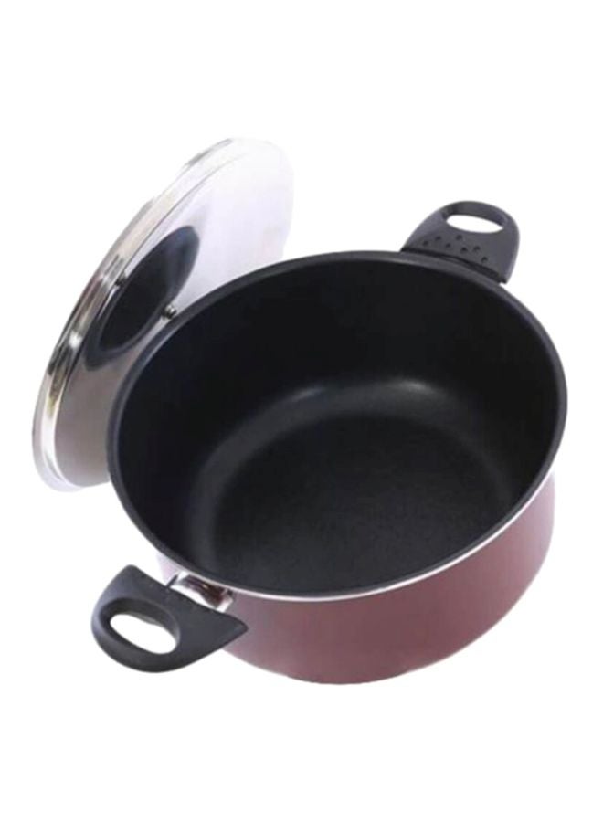 Royalford Nonstick Cookware With Lid Red/Silver/Black - Image 3
