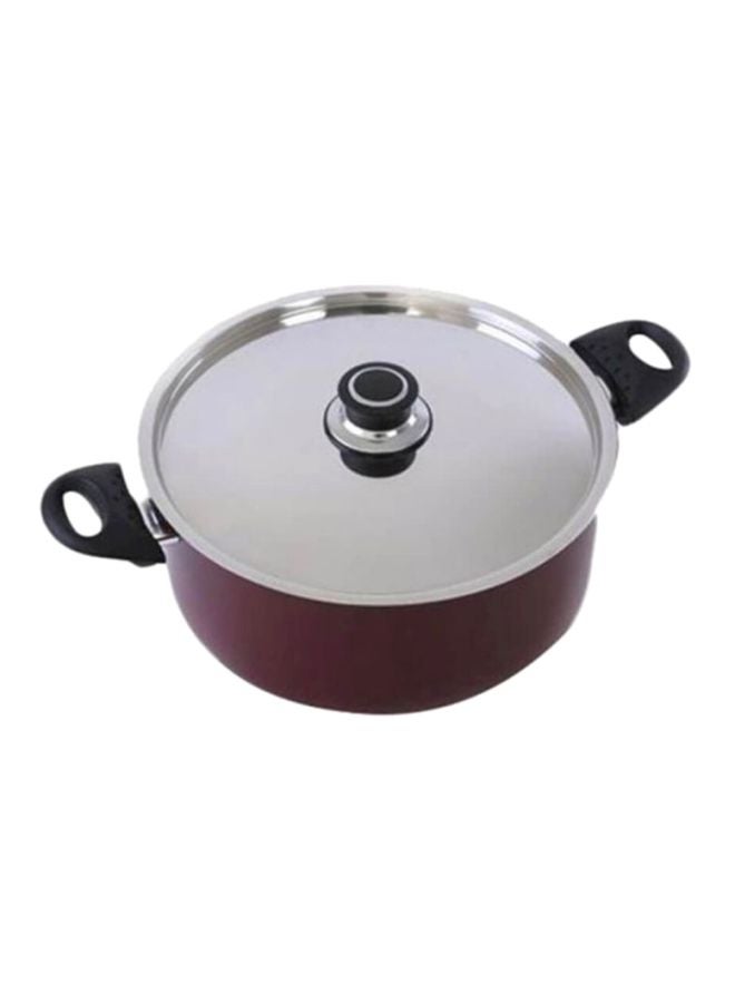Royalford Nonstick Cookware With Lid Red/Silver/Black - Image 1