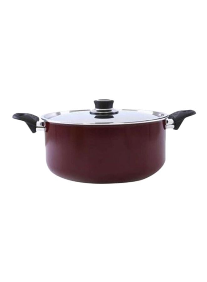 Royalford Nonstick Cookware With Lid Red/Silver/Black - Image 2