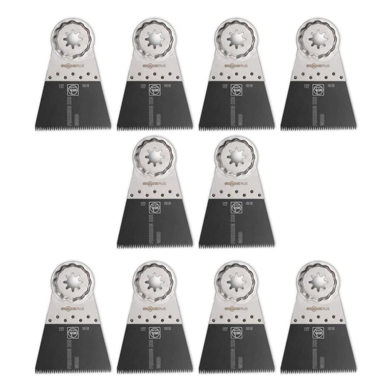 Fein Starlock Plus E-Cut Precision Saw Blade - Precision Cutting for Wood, Drywall & Soft Plastics, Double-Row Japanese Teeth, Extra-Wide, 2-1/2" Width, 2" Length, 10-Pack - 63502127290 - Image 1