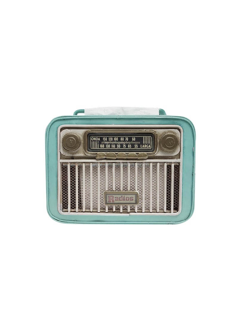 AIWANTO Mini Vintage Radio Design Metal Tissue Box Holders for Home Office Bar and Restaurant  - Image 3