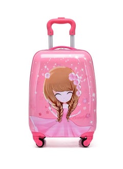 MNUK Princess Character Hard-Sided Polycarbonate Kids Trolley Bag-16 Inches-Pink  - Image 1