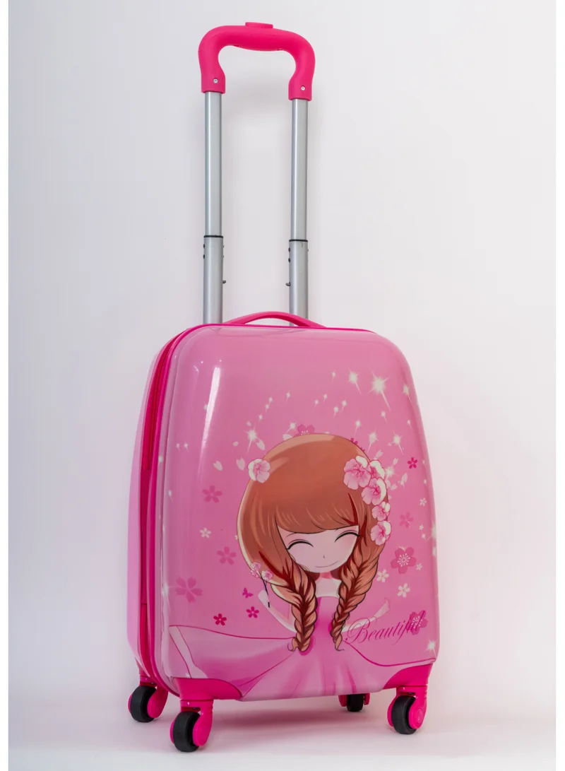 MNUK Pink Princess Character Hard-Sided Polycarbonate Kids Trolley Bag-16  Inches| Pink-101 Best Price KSA