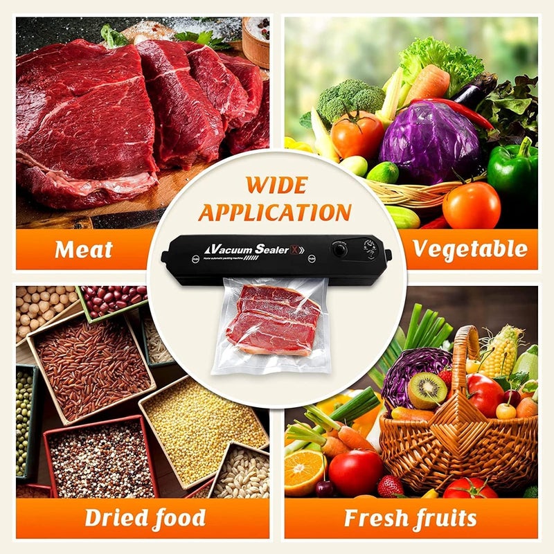 SANGOZS 2 in1 Electric Vacuum Sealer Machine for Food Storage Home Automatic Plastic Bag Sealing Machine Vacuum Packing Machine For Fruits Meat and Vegetables With Dry Moist SealingPACK OF 1 - Image 4