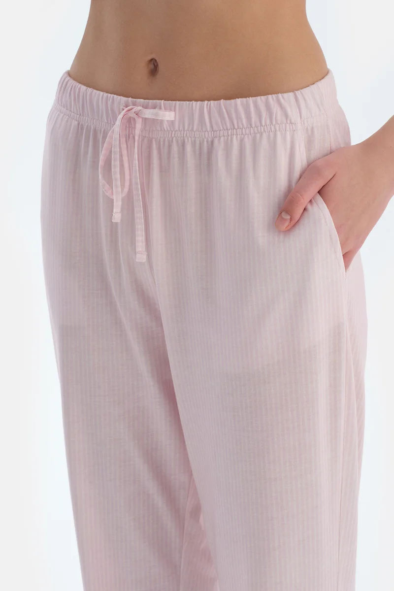 dagi Printed T-shirt & Trousers Pajama Set Crew Neck Cotton Blend Mid Rise Regular/Classic Fit Sleepwear