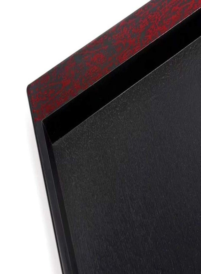 DEVILMAYCARE Melamine Serving Tray Large Rectangle - 16.5'' x 11.5'' Wood Grain Black Plastic Plate or Platter for Parties, Dinner, Thanksgiving, BBQ & Baking - Image 4