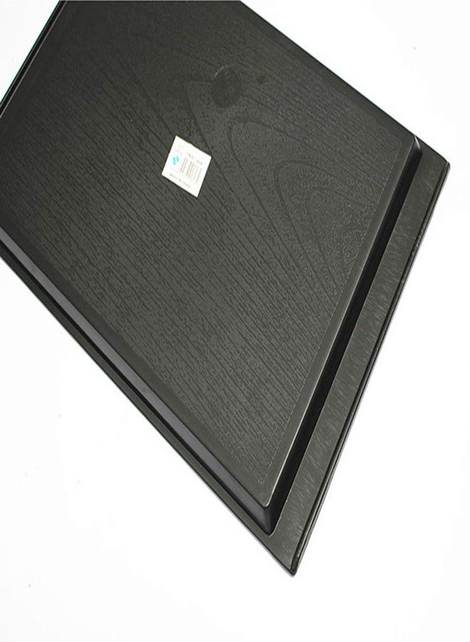 DEVILMAYCARE Melamine Serving Tray Large Rectangle - 16.5'' x 11.5'' Wood Grain Black Plastic Plate or Platter for Parties, Dinner, Thanksgiving, BBQ & Baking - Image 5