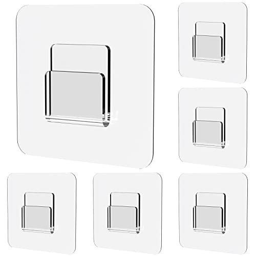 Jovware Adhesive Shower Caddy Replacement Sticker - Flat Hooks for Bathroom Organizer and Kitchen - Transparent Strong Hooks - 6 Pack - Image 1