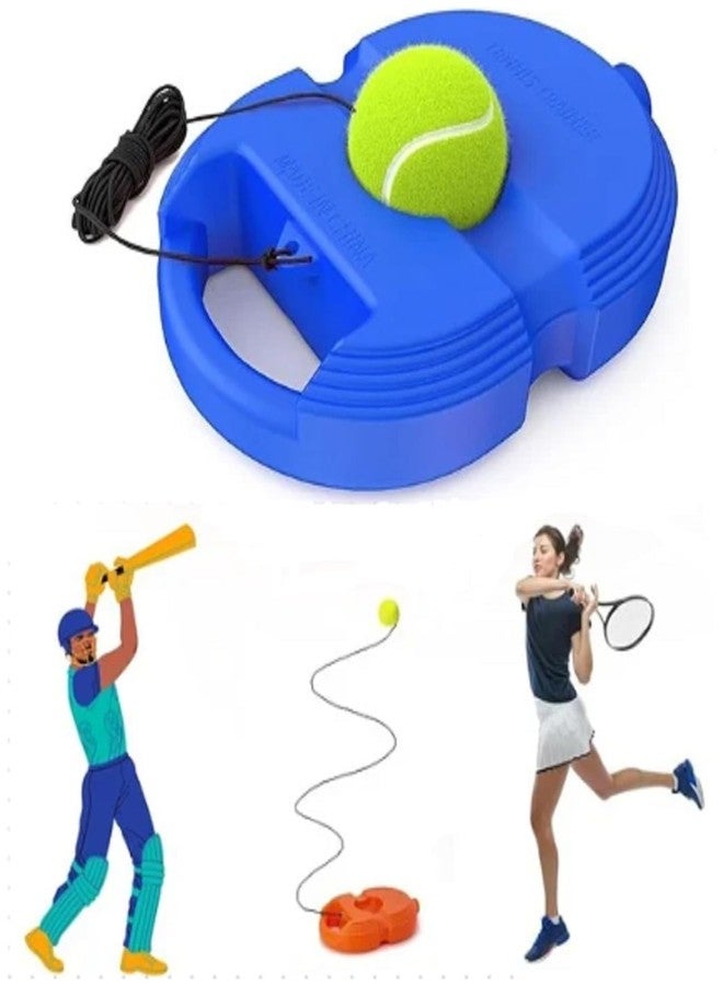 Riviox Tennis Training Aid with Rebound Ball, Solo Practice Equipment, Blue Base with Elastic String - Image 1