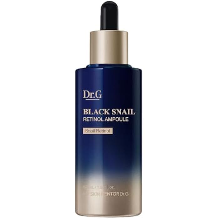 Dr. G Black Snail Retinol Ampoule - Korean Skincare with Snail Mucin - Advanced Retinol Face Ampoule for Glowing Skin - Anti Aging - Pore Minimizer for Fine Lines & Even Skin Tone Support - 1.69 fl oz - Image 1