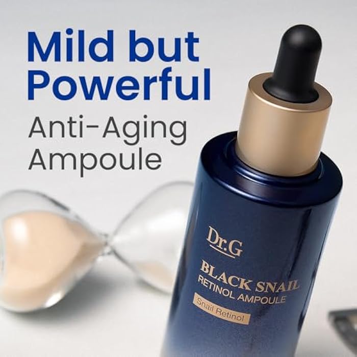 Dr. G Black Snail Retinol Ampoule - Korean Skincare with Snail Mucin - Advanced Retinol Face Ampoule for Glowing Skin - Anti Aging - Pore Minimizer for Fine Lines & Even Skin Tone Support - 1.69 fl oz - Image 2