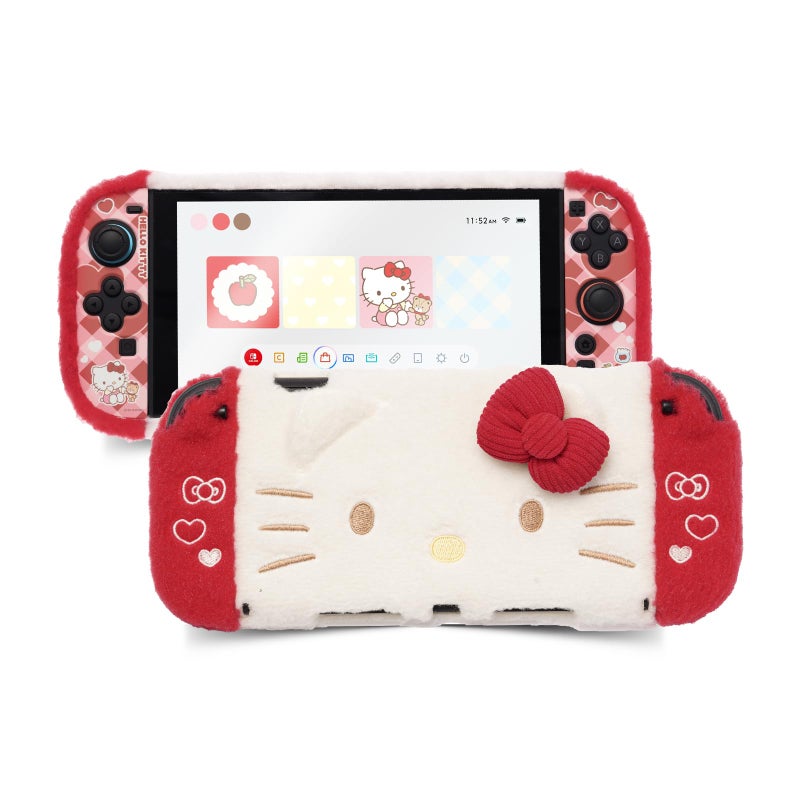 Kuitmor Plush Protective Case for Switch 2, Kawaii Protective Shell Hard PC Slim Cover Case Compatible with Switch 2025 Game Console and Joystick Controller - HLK - Image 1