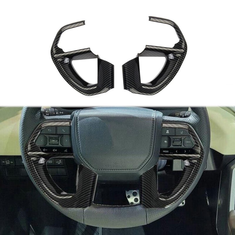 Carbon Fiber Steering Wheel Cover Molding Trims Accessories for Toyota Tundra 2022 Sequoia 2023 Tacoma 2024