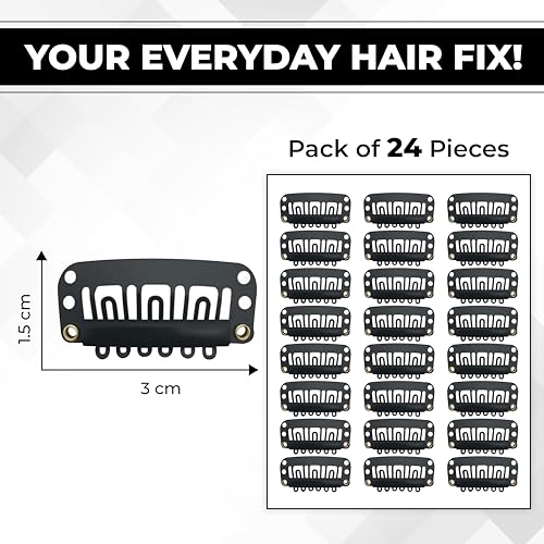 Beuni Hair Extension Clips With Silicone Grip Hair Clip For Men And Women Rust Resistant Easy Sew On Wig And Hair Patch Clip Durable Comfortable Fit (Pack Of 24) - Image 2