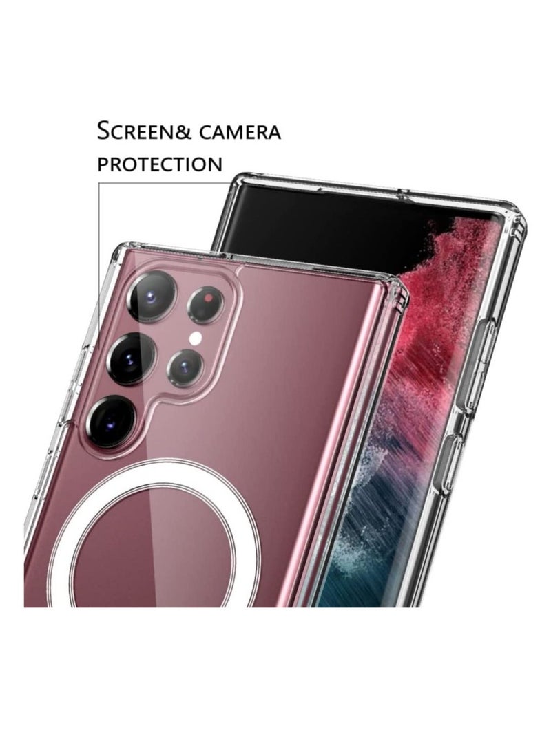 Raxoom Clear Magnetic Case for Samsung Galaxy S22 Ultra Compatible with Magsafe Card Wallet& Wireless Chager - Image 2