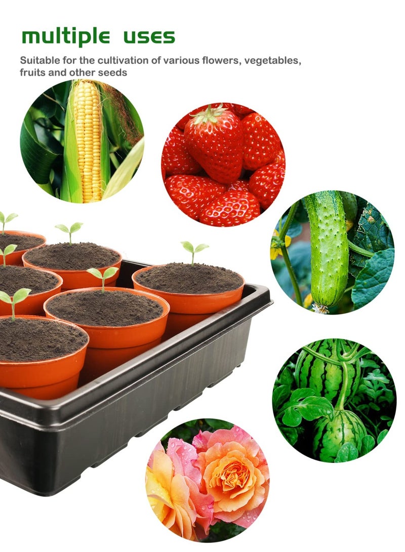 Bukela 10 Pcs 20×10 Inch Plants Growing Trays - Black Seedlings Plugs Tray No Drain Holes Hydroponic Plastic Container Seed Starter without holes for Microgreens Flowers Sprouts Wheatgrass - Image 3