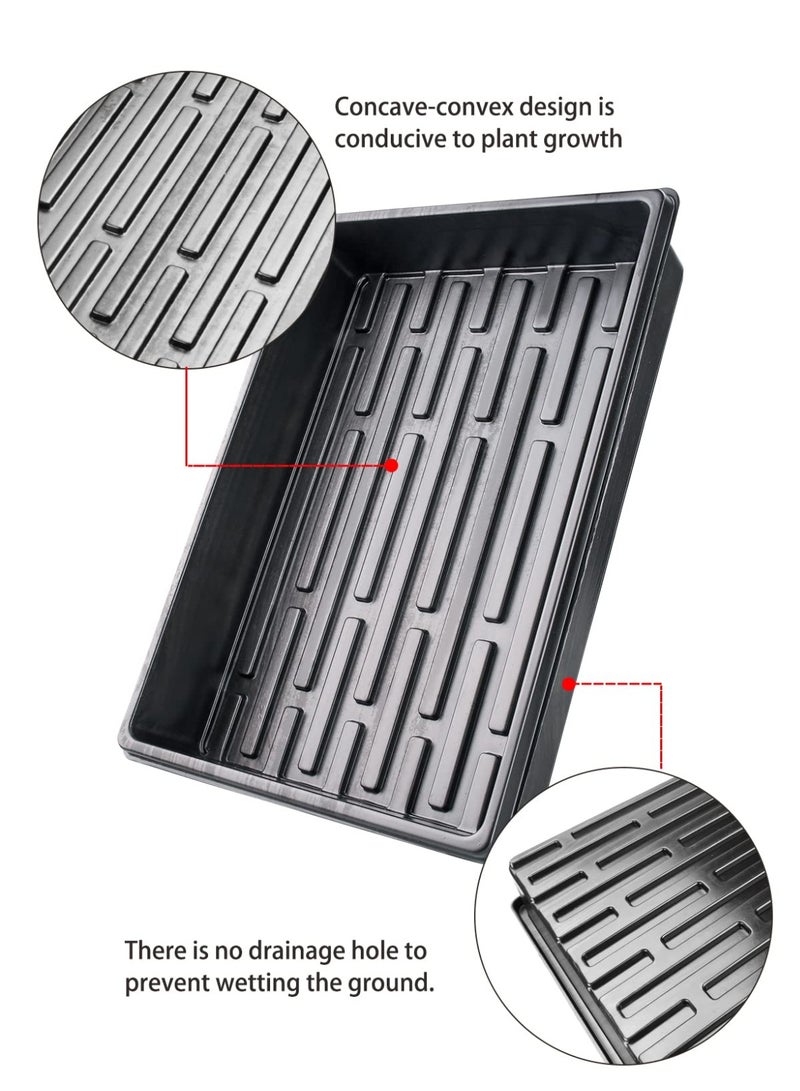 Bukela 10 Pcs 20×10 Inch Plants Growing Trays - Black Seedlings Plugs Tray No Drain Holes Hydroponic Plastic Container Seed Starter without holes for Microgreens Flowers Sprouts Wheatgrass - Image 5