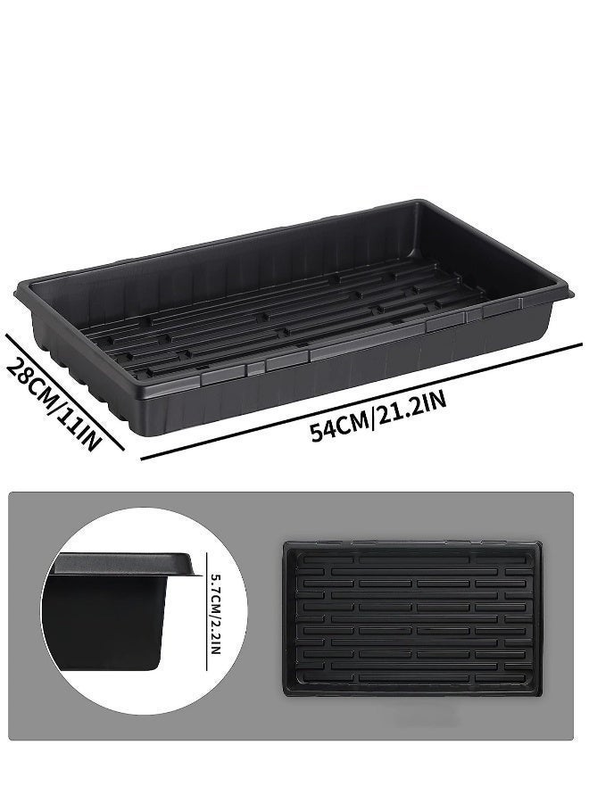 Bukela 10 Pcs 20×10 Inch Plants Growing Trays - Black Seedlings Plugs Tray No Drain Holes Hydroponic Plastic Container Seed Starter without holes for Microgreens Flowers Sprouts Wheatgrass - Image 2