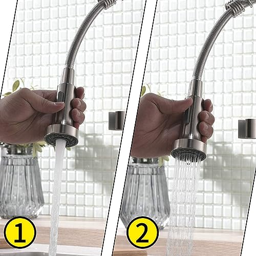 InArt Single Lever Kitchen Sink Mixer - 360° Pull-Down Sprayer Kitchen Faucet with Multi-Function Spray Head (Chrome KSF024) - Image 3