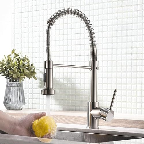 InArt Single Lever Kitchen Sink Mixer - 360° Pull-Down Sprayer Kitchen Faucet with Multi-Function Spray Head (Chrome KSF024) - Image 1