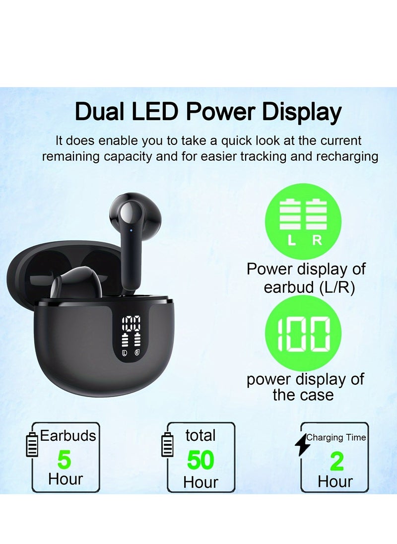 Generic Wireless Earbuds 60 Hours Playback Earbuds Sport Headphones with Wireless Charging Case and LED Power Display Microphone Earphones for Android Phones  - Image 4