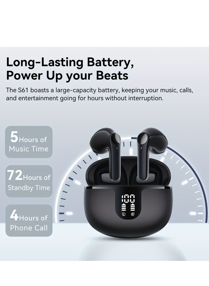 Generic Wireless Earbuds 60 Hours Playback Earbuds Sport Headphones with Wireless Charging Case and LED Power Display Microphone Earphones for Android Phones  - Image 1