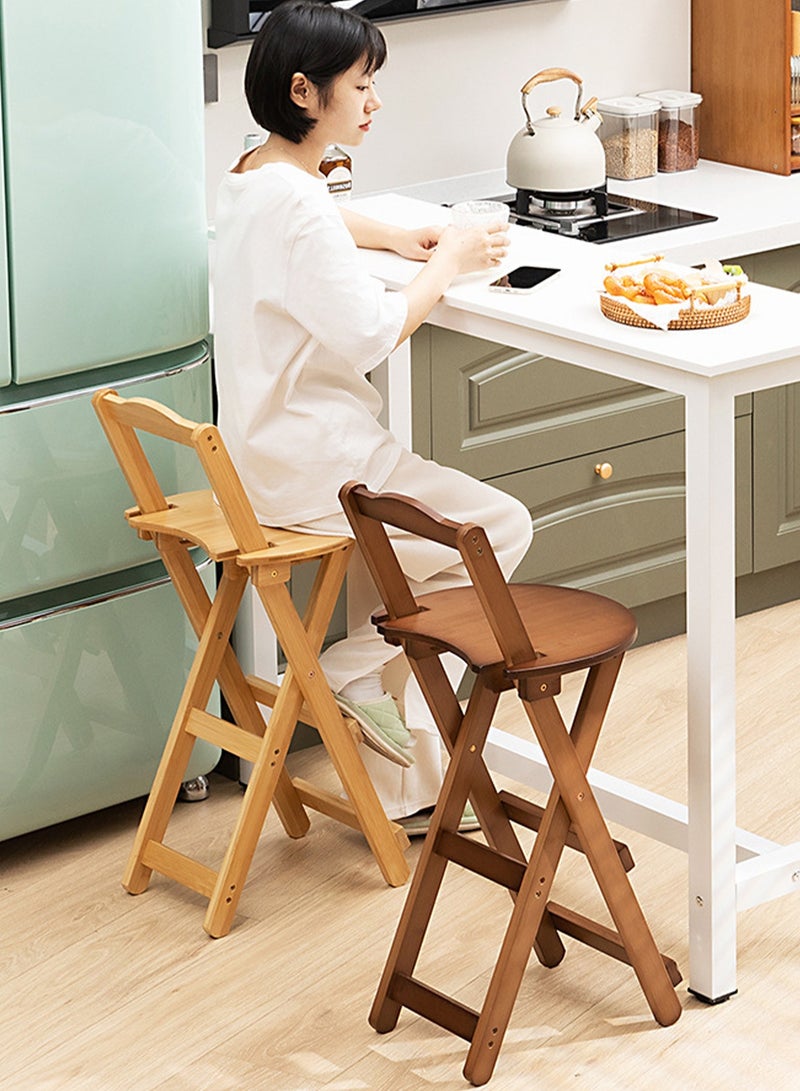أوسو كرسي بار خشبي قابل للطي على الطراز النوردي مع مسند للظهر ومسند للقدمين، مقعد بار سميك عالي الارتفاع قابل للطي، مقعد قوي بارتفاع مناسب للمطبخ وغرفة الطعام وغرفة المعيشة والمطعم والمقهى بطول 97 سم - Image 4