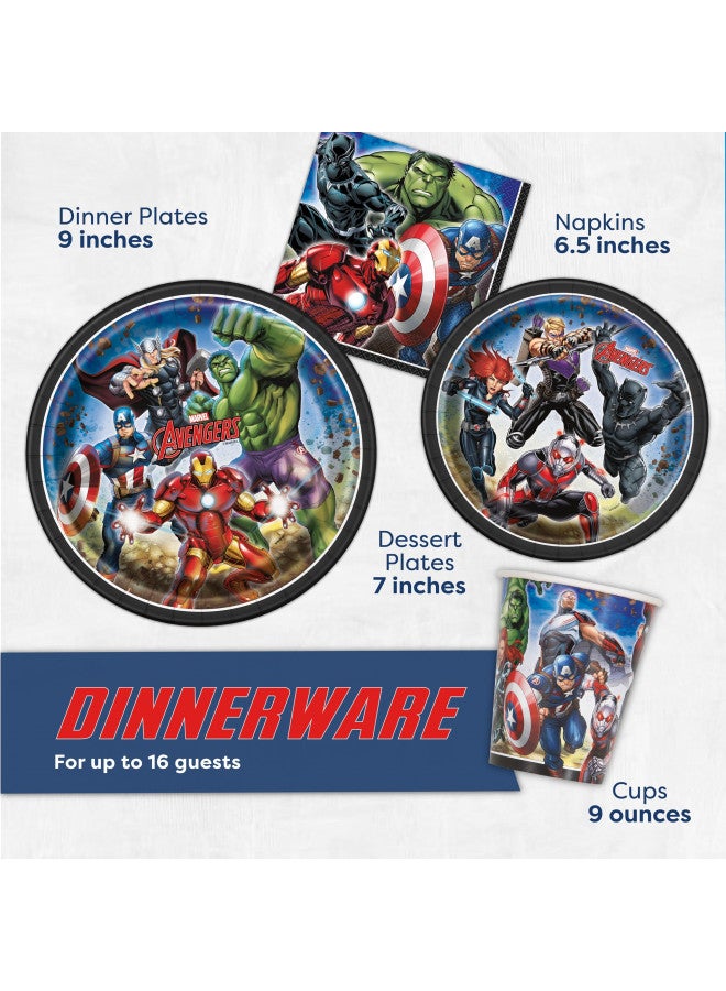 Unique Marvel Avengers Party Supplies and Decorations for Superhero Birthday Party, Serves 16 Guests, Perfect for Girls and Boys, Easy Setup and Takedown with Plates, Napkins and Cups - Image 3