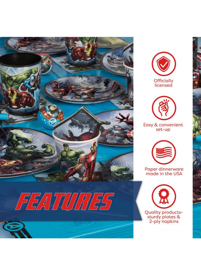 Unique Marvel Avengers Party Supplies and Decorations for Superhero Birthday Party, Serves 16 Guests, Perfect for Girls and Boys, Easy Setup and Takedown with Plates, Napkins and Cups - Image 4