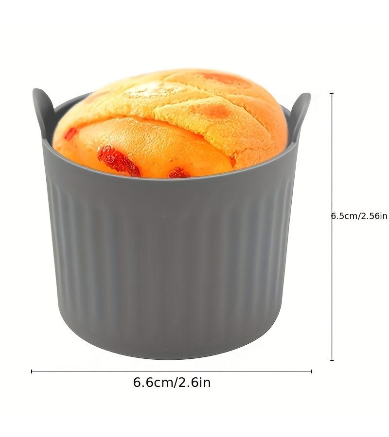 Non Stick Baking Molds Air Fryer Steaming Red Reusable Dishwasher Friendly Egg Muffin Custard - Image 3