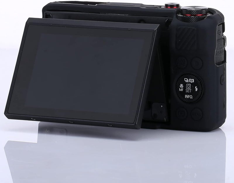 Yisau حافظة سيليكون لكاميرا G7X / G7X Mark II، رقيقة للغاية وخفيفة الوزن، غلاف ناعم من المطاط السيليكوني لكاميرا كانون باور شوت G7X / G7X Mark II مع قطعة قماش ميكروفايبر - أسود - Image 5