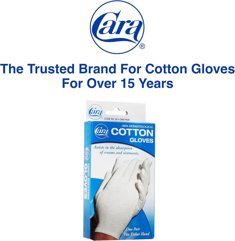 CARA Moisturizing Eczema Cotton Gloves - Extra Large, White - Image 3