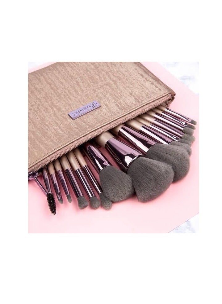 Lavish Elegance 15 Piece Brush Set With Cosmetic Bag - Image 1