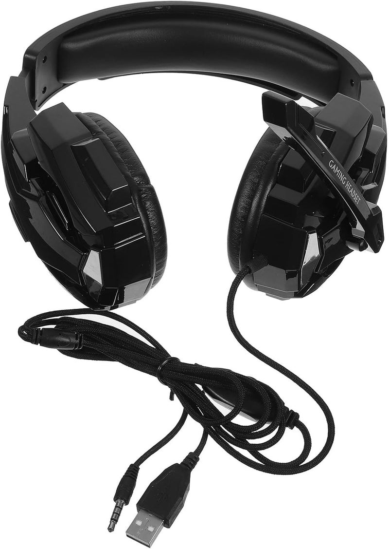 Wired I3000 Over-Ear Gaming Headset with Adjustable Mic for PC Computer, Black, Compatible with Dc 3-5v Power, Gamer Headphones for Online Game Communication - Image 1