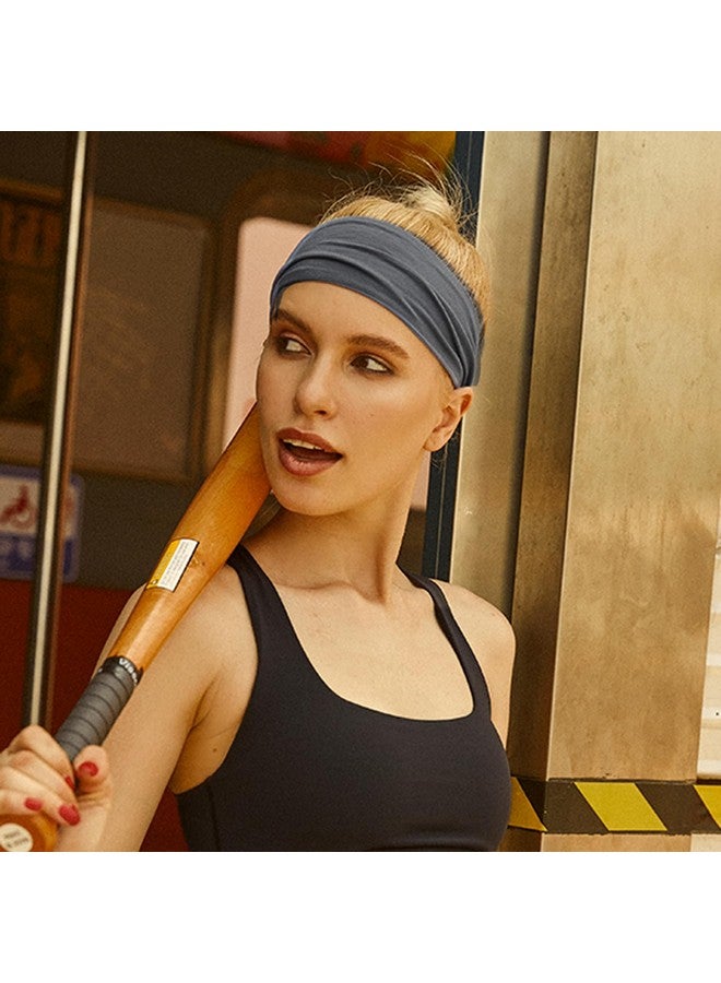 Loquat Yoga Sports Headbands for Women Elastic Non-Slip Headbands Workout Running Hair Bands 6 Pack - Image 4