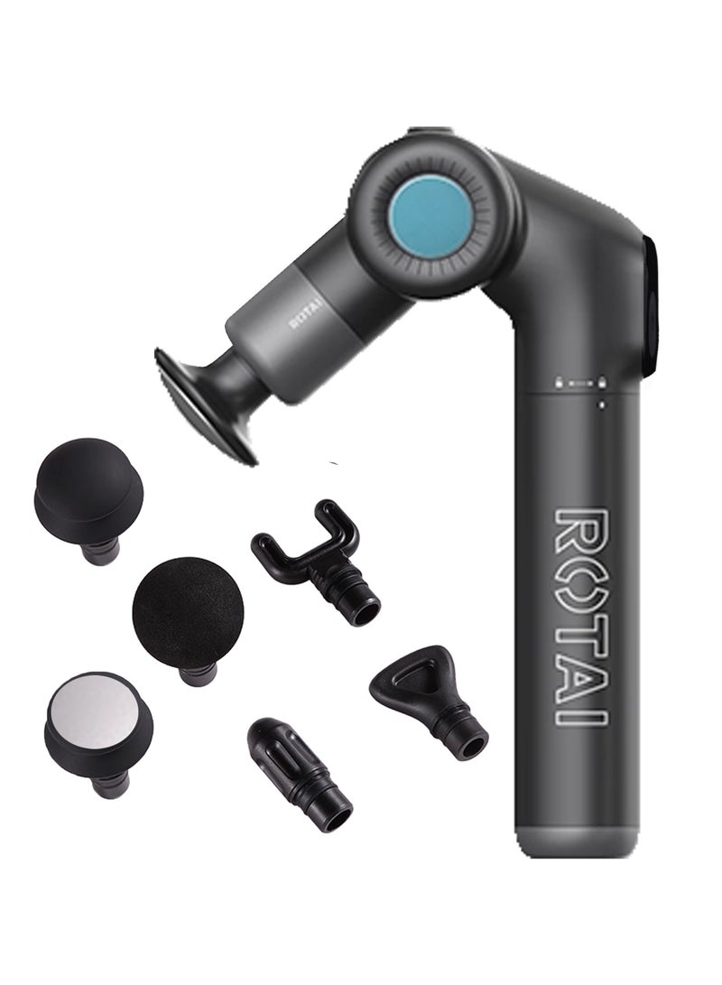ROTAI Premium Foldable Deep Tissue Percussion Massage Gun – 6-in-1 with Brushless Motor, Heating Head & Aerospace-Grade Alloy Body – Ultimate Muscle Therapy & Recovery | Awaken Your Purer Self - Image 1