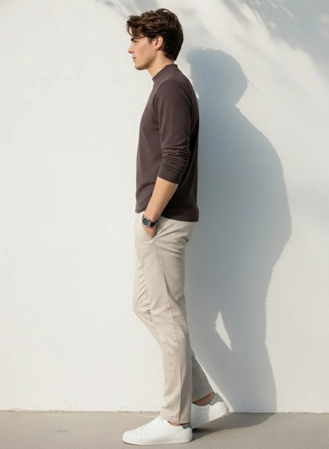 Take Two Take Two Men Brown Long Sleeve Knit T-Shirt