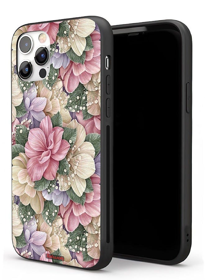 Tolwak حافظة حماية لهاتف آبل آيفون 11 برو ماكس بتصميم زهور إتش دي - Image 1