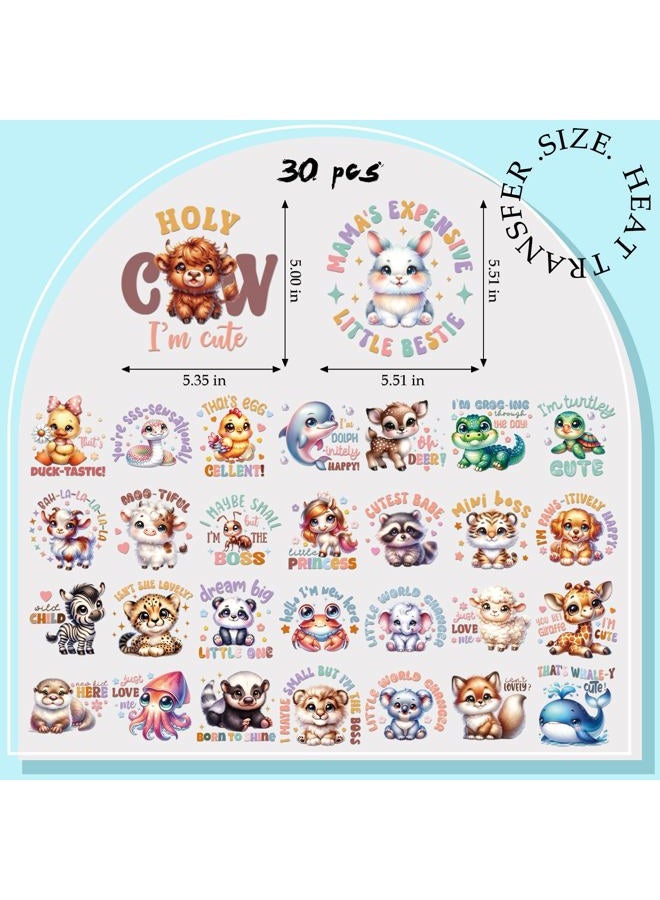 INCOK Cute Animal DTF Transfers Ready to Press - 30 Sheets Funny Quotes Iron on Transfers Iron on Decals Vinyl Design for Hoodie Clothing T-Shirts Jacket Hat Bag DIY Costume Decoration - Image 5