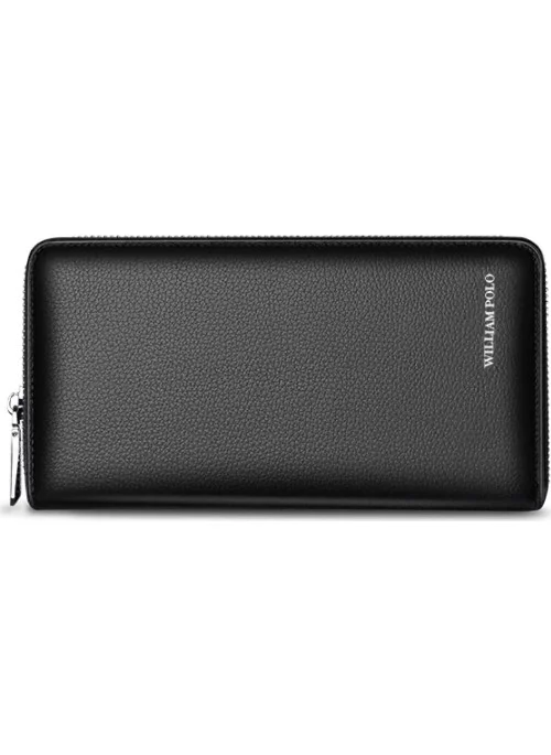 William Polo Italian Leather Long Men's Wallet