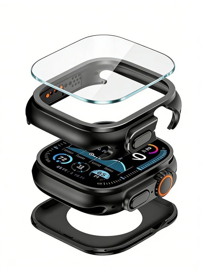 2-in-1 Metal Case Apple Watch Ultra 3/2/1 49mm , Rugged Metal Bumper with Full Back Cover – iWatch Ultra 49mm  Shockproof Cover + Tempered Glass Screen Protector - Image 1