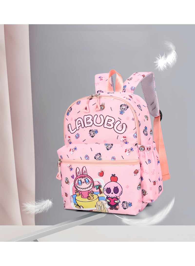 لابوبو حقيبة ظهر Labubu للأولاد والبنات في المرحلة الابتدائية، حقيبة أقلام، حقيبة رسول، حقيبة مدرسية للأطفال بسعة كبيرة، مطبوعة برسومات كرتونية لطيفة - Image 2