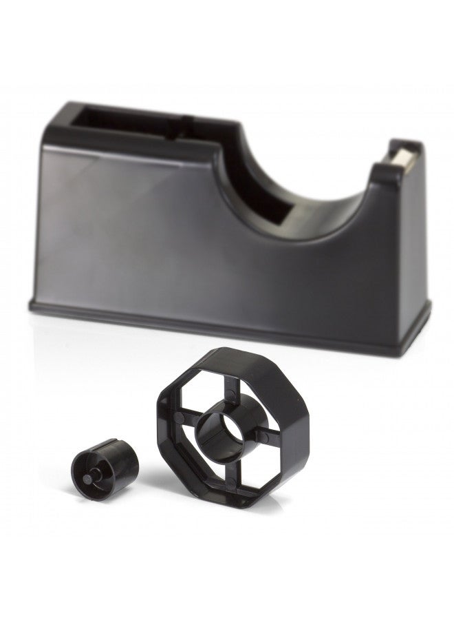 Officemate 2-in-1 Heavy Duty Tape Dispenser 1-Inch and 3-Inch Core, Black (96699) - Image 4