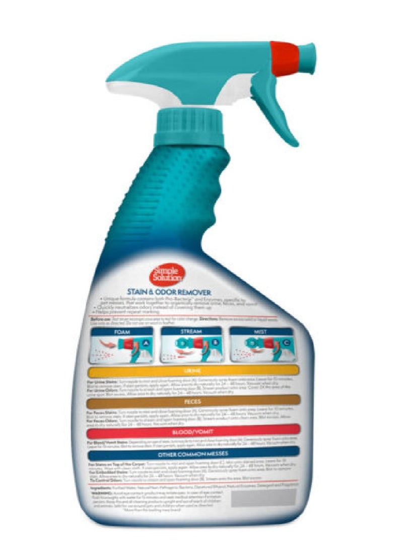 Simple Solution Pet Stain & Odor Remover, Floral Fresh Scent 32 OZ - Image 2