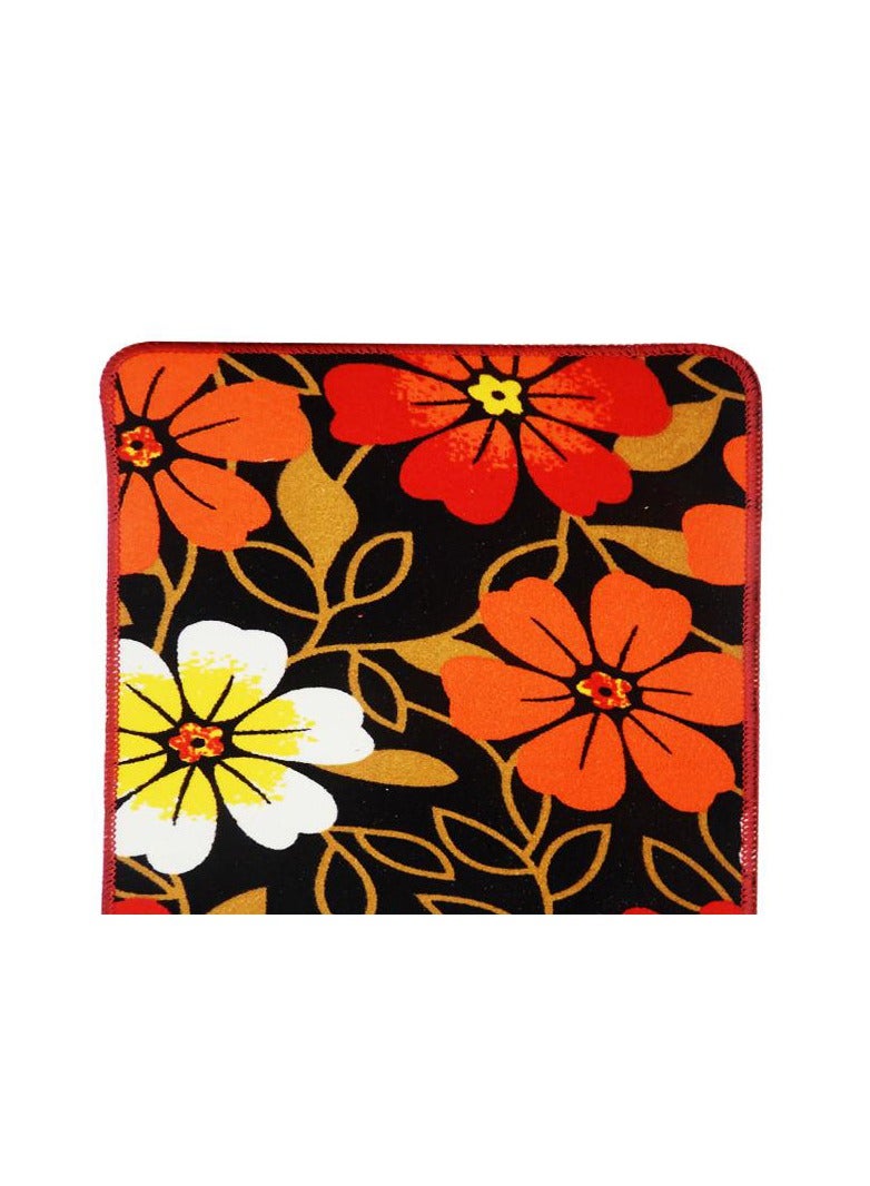 AL QADAH حصيرة باب مزخرفة بالأزهار 38x58 سم ترحب بالضيوف بأناقة - Image 1