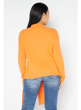 VERO MODA Women Round Neck Knitted Sweater, Orange  - Image 2