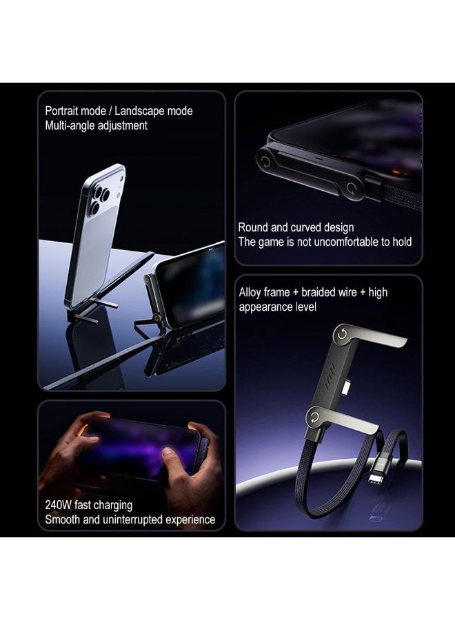 2 in 1 Charging Cable 240W, Multi Charger Cord with Type C Multi-Angle Adjustable Stand,Fast Charging Data Sync Cable for Smartphones, Tablets, Laptops, Gaming Devices - Image 4