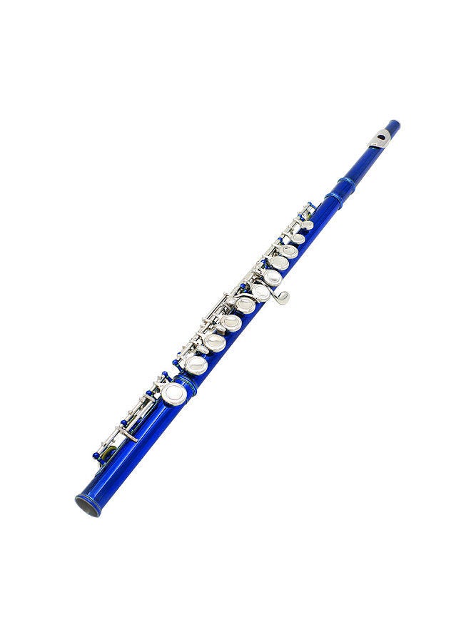 Generic Western Concert Flute Cupronickel Nicke Plated 16 Holes C Key Woodwind Instrument with Cleaning Cloth Stick Gloves Mini Screwdriver Padded Case  - Image 1